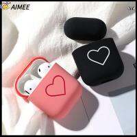 AIMEE ใหม่ Matte คู่รัก ฝาครอบป้องกัน เคสพีซีแบบแข็ง สำหรับ Apple Airpods รักสุดหัวใจ