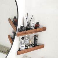 ✆ Corner Shelf Wall Mount Wood Aluminium Floating Shelves Displays Storage Rack Home Decor for Living Room Bedroom Bathroom Kitch