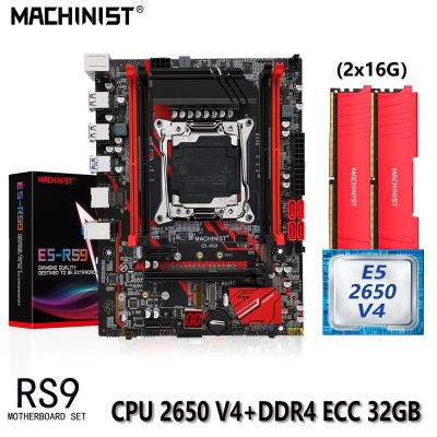 MACHINIST X99 Motherboard Set LGA 2011-3 Kit Xeon E5 2650 V4 CPU Processor 32GB(2*16G) DDR4 ECC RAM Memory Support SSD M.2 M-ATX