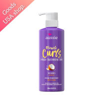 Aussie Miracle Curls Co-Wash Traitement Nettoyant With Coconut &amp; jojoba oil 500ml. ทรีทเม้นท์ บำรุงผม สำหรับผมแห้งเสีย