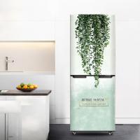 3D Plant Fridge Door Stickers Kitchen Refrigerator Sticker Full Film Self Adhesive Removable Renovation Freezer Door Cover