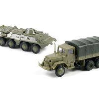 1:72 America M35 Truck Soviet BTR 80 Wheeled Armored Vehicle Rubber-free Assembly Model Kit Military Car Toys For Children Boys