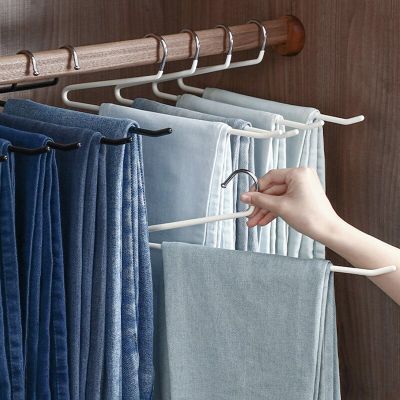 5Pcs/Set Non-slip Trouser Rack Coat Hangers Drying Rack for Skirt Pants Household Clothes Organizer Wardrobe Space Saving Clothes Hangers Pegs