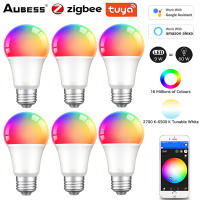 E27 Tuya Zigbee 3.0 Smart Bulb 9W RGB Dimming Light Tuya Smart Life APP Wireless Remote Control Work with Alexa Home