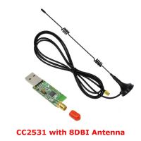 เครื่องวิเคราะห์โปรโตคอลแพ็คเก็ตแบบบอร์ด Cc2540ดมกลิ่น Zigbee ไร้สายโมดูลอินเตอร์เฟซ Usb เสาอากาศ8dbi โมดูลบลูทูธ Cc2531