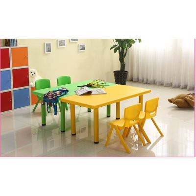 Kindergarten Rectangular Kid Study Table with Adjustable Table Height - 1 Meja sahaja Kerusi Tidak Termasuk