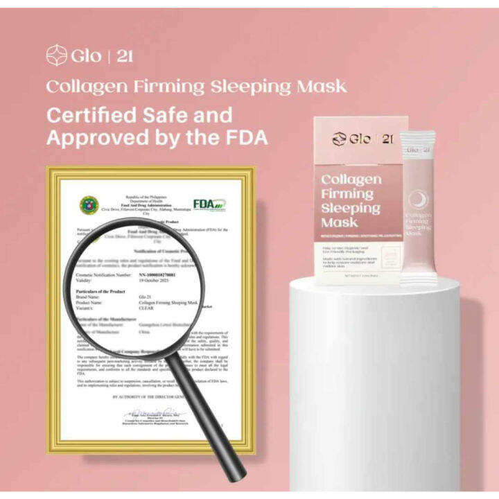 GLO21 COLLAGEN FIRMING SLEEPING MASK 20sachets/box Lazada PH