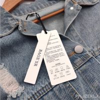 【LZ】ஐ☸  Etiqueta de logotipo personalizada com fita roupa de camada dupla cabide de papel especial etiqueta estilo minimalista moda