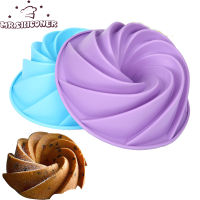 DIY ขนาดใหญ่เกลียวรูปร่างซิลิโคน Bundt แพนเค้กนิ้วขนมปังภาชนะแม่พิมพ์เครื่องมือเบเกอรี่พายุไซโคลนรูปร่างเค้กแม่พิมพ์ DIY อบ Tool888