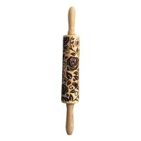 Printed Rolling Pin Rose Print Wave Pattern Rolling Pin Tools DIY Embossing Texture Print Tool Cookie Patter Baking Tool Bread  Cake Cookie Accessorie