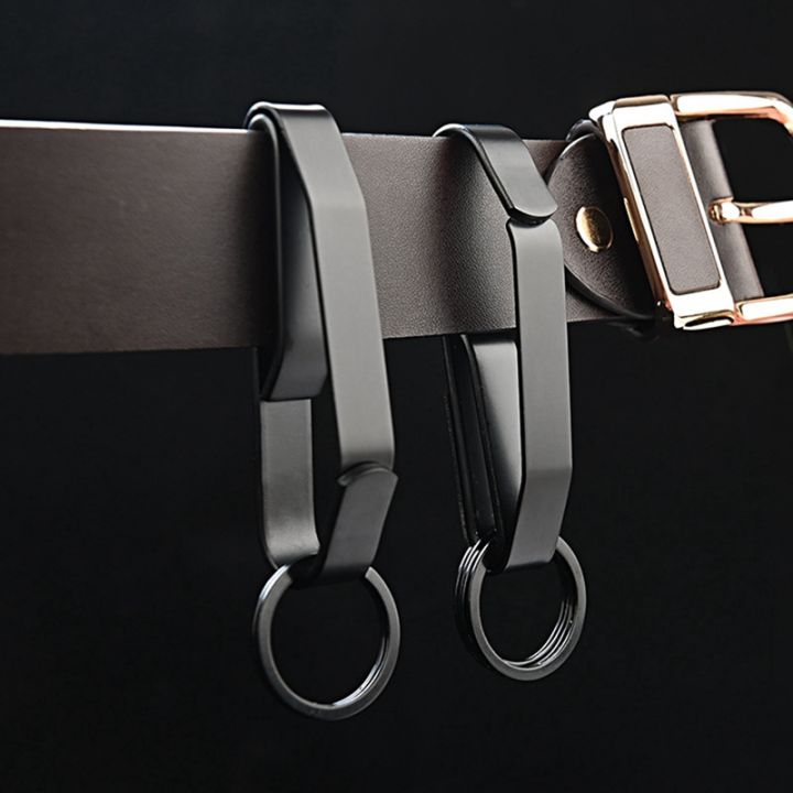 2pcs-duty-belt-key-holder-quick-release-key-clip-for-belt-stainless-steel-stealth-key-ring-holder-with-4-keyrings