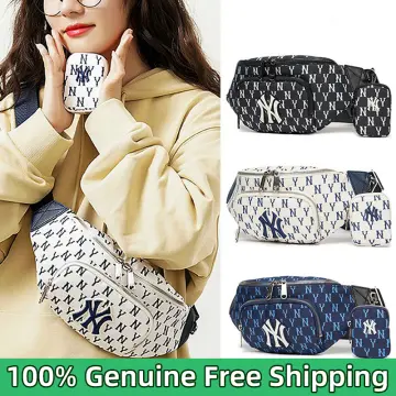 2021 New MLB Korea Monogram Jacquard Hobo Bag NY Yankees Authentic Black