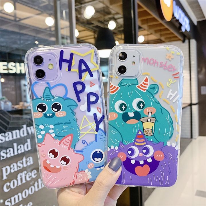 เคสโทรศัพท์รูปอสูรกายมีความสุขน่ารักสำหรับ-redmi-note-12-pro-plus-12s-11s-10-9-8-7-redmi-12c-12-10c-9t-9-9a-9c-8a-ใส7a-เคสนิ่มกันตก