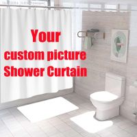 【CW】❃▼  Custom Shower Curtain Curtains Photo Polyester With 12 Hooks