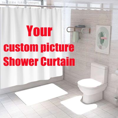 【CW】❃▼  Custom Shower Curtain Curtains Photo Polyester With 12 Hooks