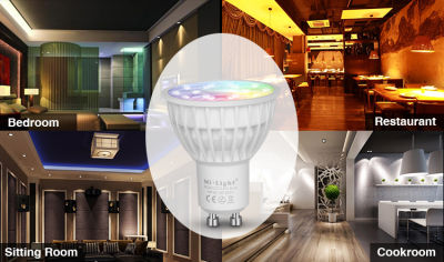 Dimmable LED Lamp Light RGB+Warm White+White (RGB+CCT) Spotlight Indoor Living Room MiLight AC86-265V 4W LED Bulb GU10