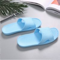 Rubber Flat Stripe Soft Shower Bathroom Slippers