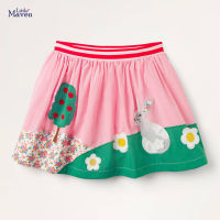 Little maven 2022 Summer Clothes Lovely Skirt Pink Pretty Rabbit Floral Baby Girls Casual Comfort Wear for Kids 2 to 7 years