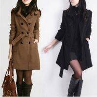 【YD】 2023 New womens mid-length Jacket Coat Double-breasted Woolen Korean Wool Outwear