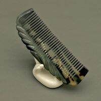 5.9 Inch Natural Sheep Horn Comb-Anti Static Hair Massager Brush