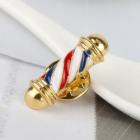 ❂❡ MQCHUN Barber Shop Barber Pole Brooches Men Shirt Suit Jewelry Brooch Buttons Pin Fashion Creative Accessories Hair Dresser Gift