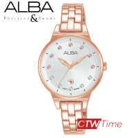 (ผ่อนชำระ สูงสุด 10 เดือน) Alba Ladies นาฬิกาข้อมือผู้หญิง สายสแตนเลส รุ่น AH7U40X1 (สีโรสโกลด์ / หน้าปัดขาว)