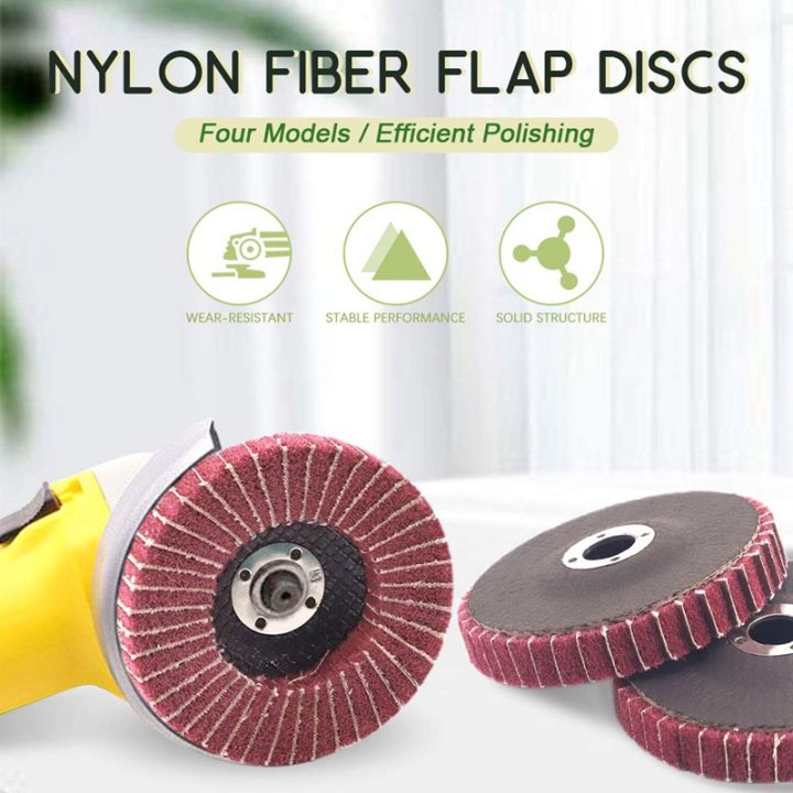 6pcs-4-inch-240-grit-red-nylon-fiber-flap-discs-with-sandpaper-perfect-for-paint-remove-amp-stainless-steel-tube-polishing