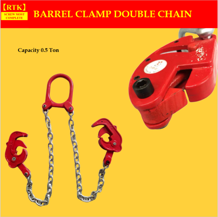 RTK Barrel Clamp Drum Lifter 2Legs Double Chain Oil Drum Liftin Clamp