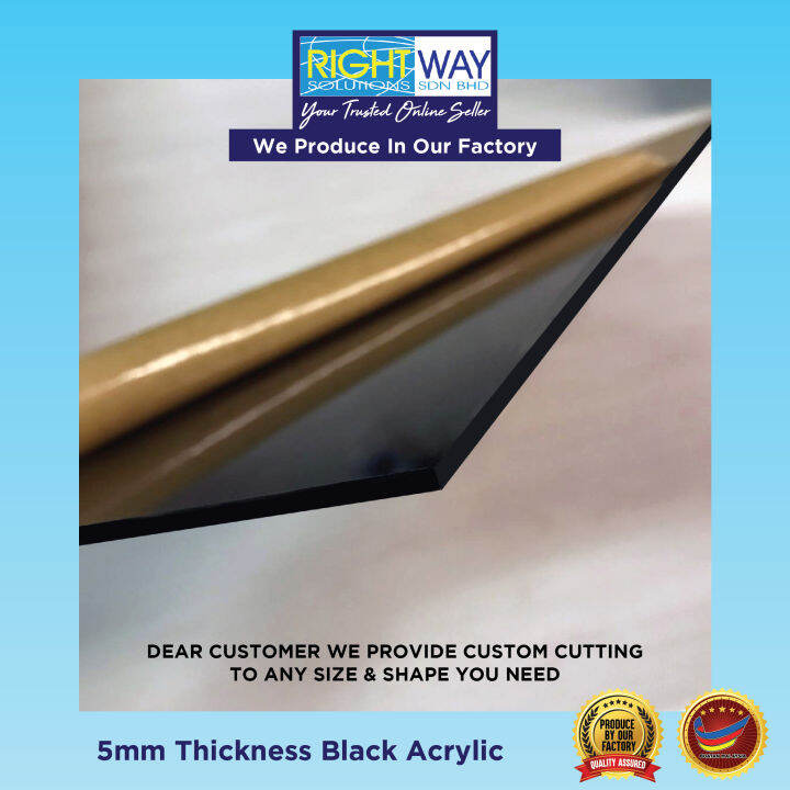 5mm THICKNESS DIY BLACK COLOUR ACRYLIC SHEET (SIZE - 300mm x 210mm