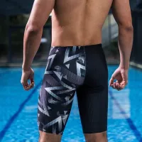 Mens Swimwear Sexy Shark Skin Lycra Jammer Fiber High Level Male Swimming Quick-Dry Swimwear Trunk Training Race SwimsuitTH