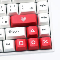 คีย์เเคป ปุ่มกดลูกศร วัสดุ abs สีแดง สีดำ 4 ชิ้น KEYCAPS ปุ่มกด for Keyboard Keycap Mechanical ENTER/ESC Key Heart key Cap for PC Computer Notebook lighting