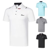 Titleist เสื้อยืดแขนสั้นผู้ชาย,กางเกงเล่นกอล์ฟใหม่2023ฤดูร้อนเสื้อโปโลเครื่องแบบกอล์ฟนอกเหล็กระบายอากาศได้ดีแห้งเร็ว