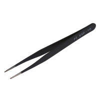 Black Metal Straight Sharp Tip Tweezer