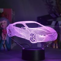 ▦▥ Cool Sports Car Shape 3D LED Illusion Car Nightlight Boyfriends Loving Gift Kids Bedroom Bedside Table Lamp LED Sensor Lights