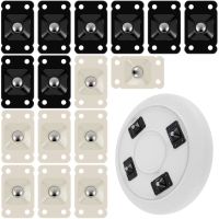 16Pcs Mini Caster Wheels 360 Degree Quiet Small Swivel Wheels with 1 Ball Self Adhesive Rotation Pulley Universal Bearing Ball Furniture Protectors  R