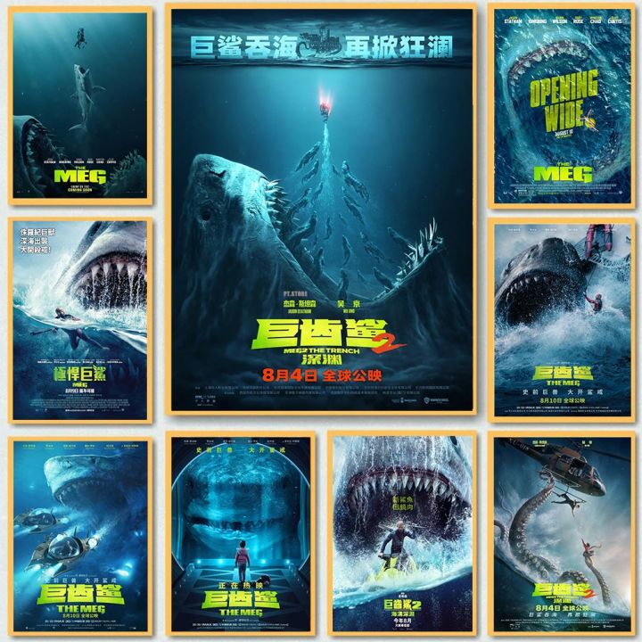 sci-fi-adventure-2023-deep-sea-big-shark-canvas-print-megalodon-movie-poster-art-cinema-decor