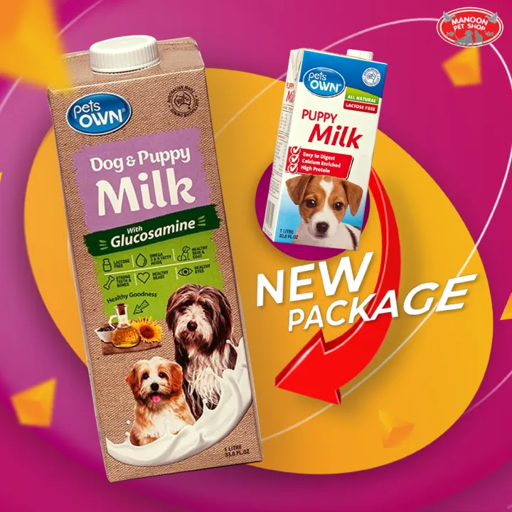 [MANOON] Pets Own Dog&Puppy Milk with Glucosamine เพ็ทส์โอน นมสำหรับลูกสุนัขและสุนัขโต ขนาด 1000