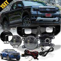 ไฟตัดหมอก ไฟสปอร์ตไลท์ ดวงไฟ LED รุ่น ฟอร์ด เรนเจอร์ FORD RANGER SPORT XLT XLS XL ปี 2022 - 2023 พร้อมครอบ สีดำล้วน พร้อมชุดสายไฟ 1 ชุด