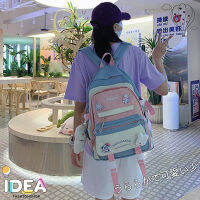 ideafashionshop(ID1914) กระเป๋าเป้HAOLIDA ใบใหญ่**แถมเข็มกลัด4+ที่ห้อย1**