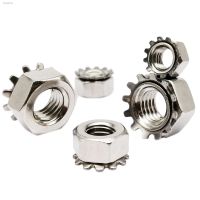 ☁☈ 10/25pcs M3 M4 M5 M6 M8 A2-70 304 Stainless Steel Hexagon Hex Toothed Serrated Washer Gasket Lock Nut K Type Nut