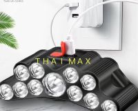 11LED ไฟฉายคาดหัว แบตเตอรี่ลิเธียม3000mAh ขนาดเล็ก ไฟฉายติดศรีษะ ไฟฉายติดหน้าผาก หัวไฟ กรีดยาง ส่องสัตว์ จับกบ จับแมลง หาปลา ตกปลา กT11