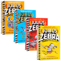 Imported English original genuine zebra Julius series 4 volumes Julius zebra: rumble with the Romans childrens funny comics illustrated novels students extracurricular reading chapters bridge books