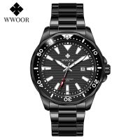 ⌚นาฬิกาใหม่สำหรับผู้ชายยี่ห้อ WWOOR สีทองหรูหราสีดำนาฬิกากันน้ำผู้ชายนาฬิกาข้อมือควอตซ์สำหรับผู้ชาย