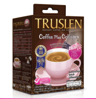 ใหม่!!!Truslen collagen coffee Box 40 sachets ทรูสเลน คอฟฟี่ คอลลาเจน กาแฟปรุงสำเร็จชนิดผง(กล่อง 40 ซอง สีชมพู)