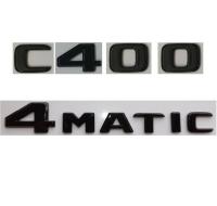 Glossy Black Trunk Letters Emblems Badges Sticker for Mercedes Benz C400 4MATIC