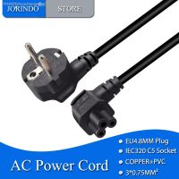 ﹉ JORINDO EU4.8MM to IEC320 C5 power conversion cableGermany standard 3-pin plug to clover shaped left bend design C5 power cord