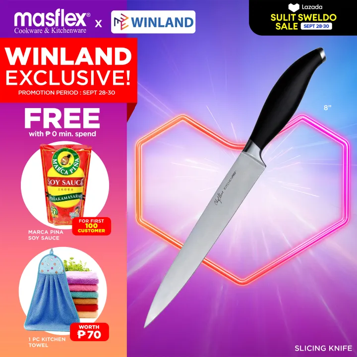 Kitchenpro By Masflex Original 8" Powerful Professional Slicing Knife ...