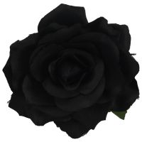 Rose Flower Hair Clip Dancer Pin up Flower Brooch 5 packs Black