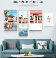 ภูมิทัศน์ผ้าใบโปสเตอร์ Nordic ตกแต่งรถบัส Ocean Beach Wall Art พิมพ์ภาพวาดตกแต่งภาพ Scandinavian Home Decor New