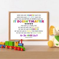 Be The Nice Kid Quotes Wall Art: ภาพวาดผ้าใบที่มีสีสันห้องเรียนสร้างแรงบันดาลใจอ้าง,Ideal โปสเตอร์และพิมพ์สำหรับตกแต่งห้องเด็ก0922